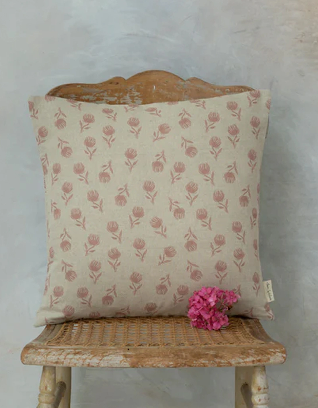 Pink Clover Square Linen Cushion, 3 of 2