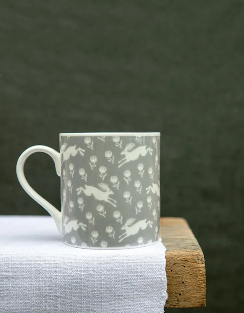 Running Hare Grey Pattern Mug