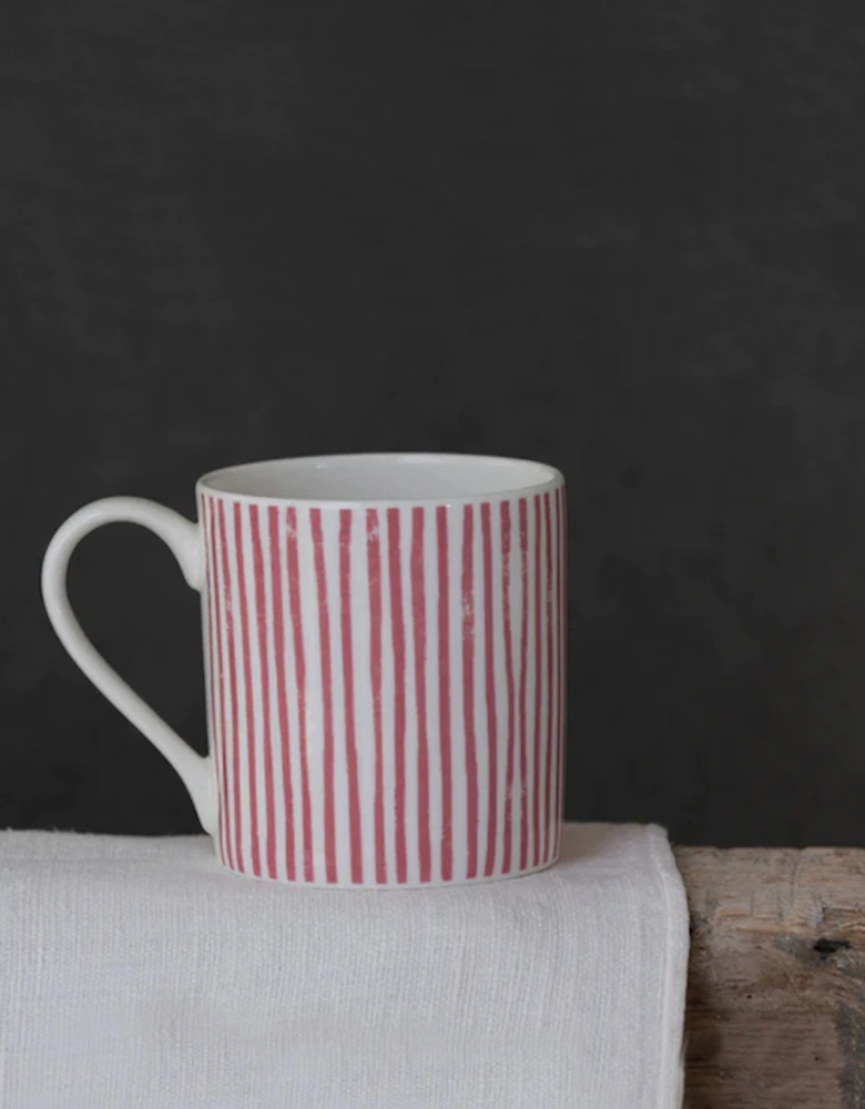 Large Pink Striped Mug