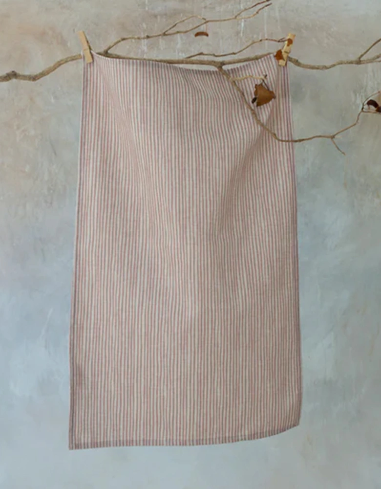 Pink Stripe Tea Towel