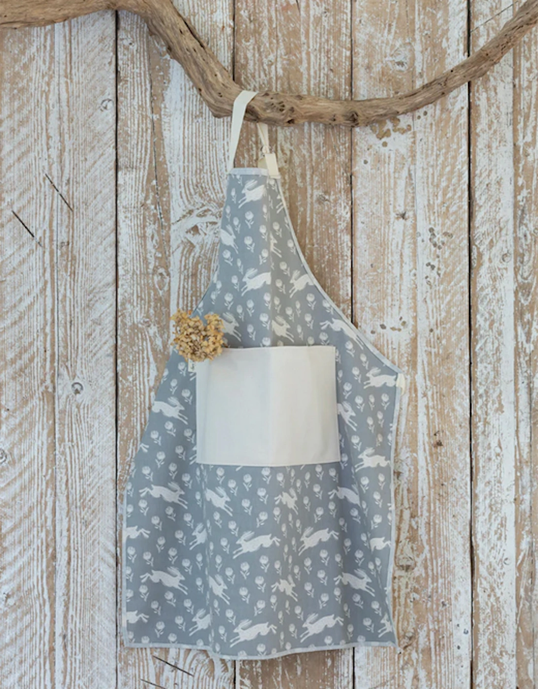 Running Hare Grey Pattern Cotton Apron, 2 of 1