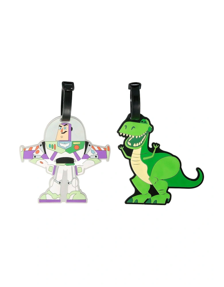 Toy Story Buzz & Rex Green, white & purple 2 piece Luggage Tags VT700654LNX