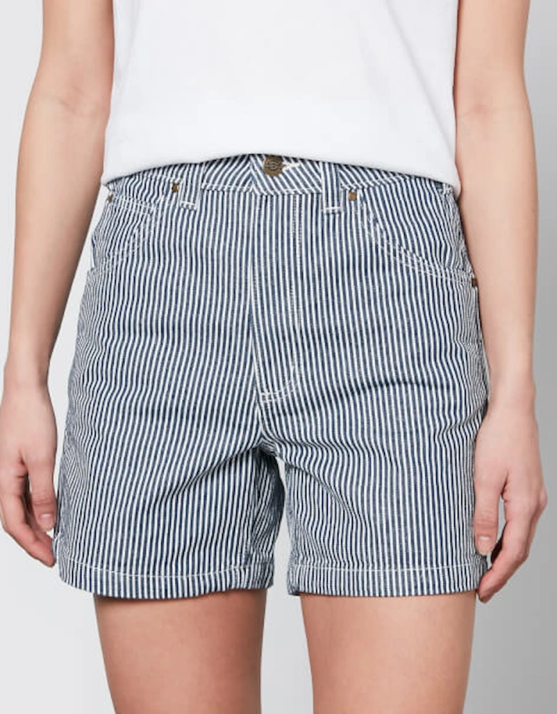 Hickory Striped Cotton-Canvas Shorts