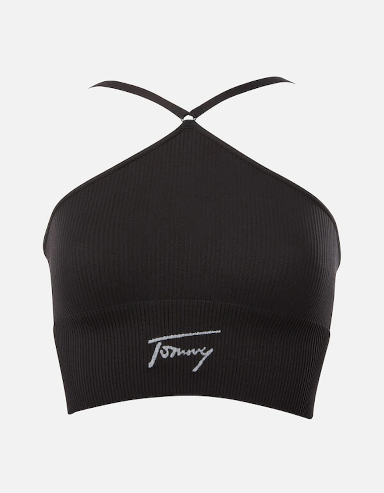 Logo Nylon-Blend Halter Neck Bralet