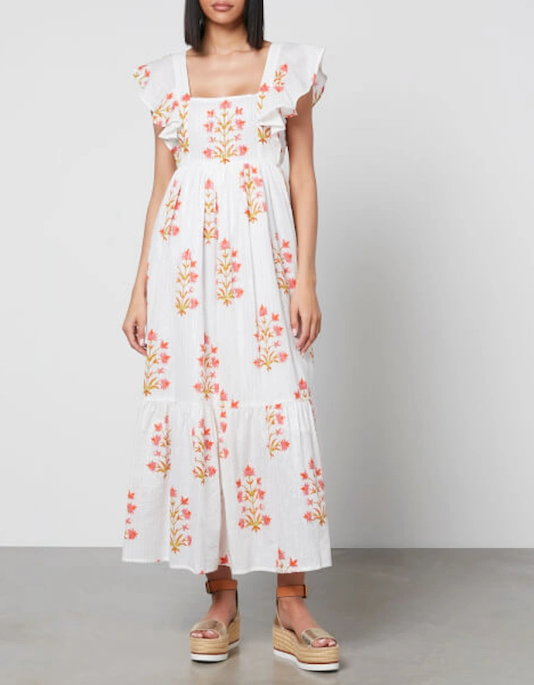 Charlotte Floral-Print Cotton-Gauze Midi Dress