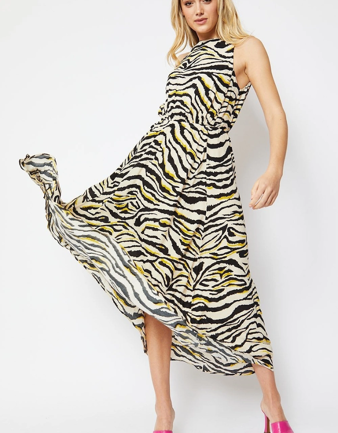 Zebra Print Sleeveless Maxi Dress, 4 of 3