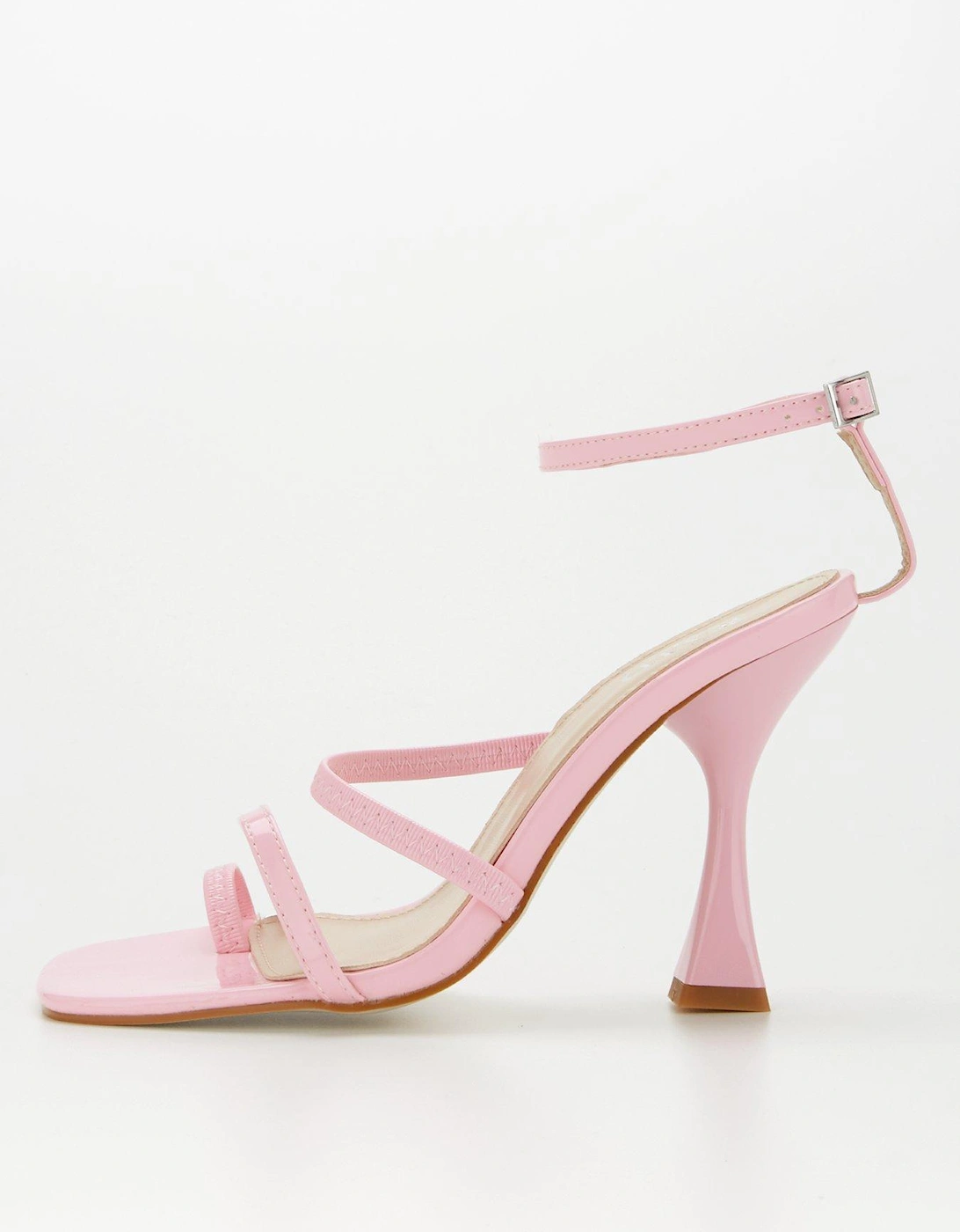 Wide Fit Safiyah Patent Heeled Sandals - Pink, 6 of 5