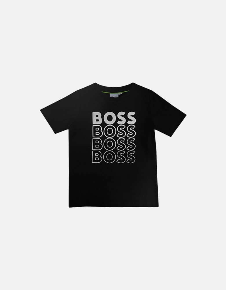 Boy's Black Logo T-shirt.