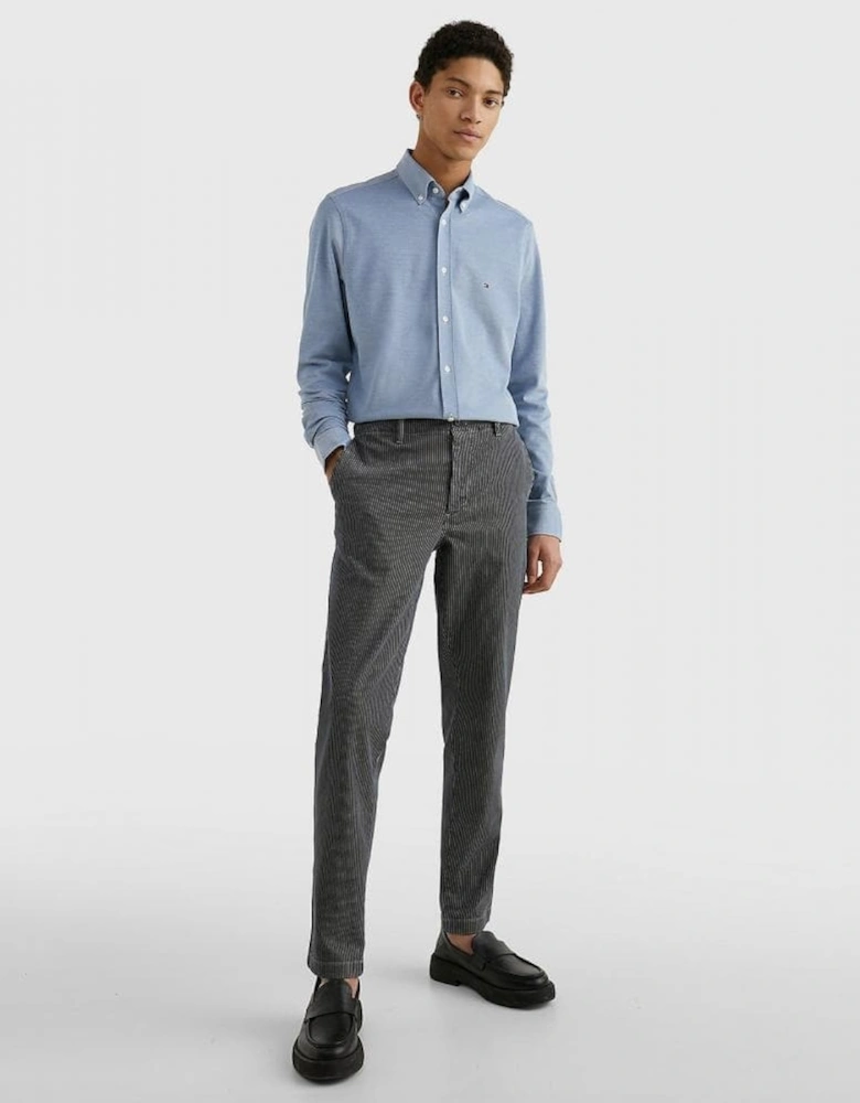 1985 Knitted Long Sleeve Mens Slim Fit Shirt