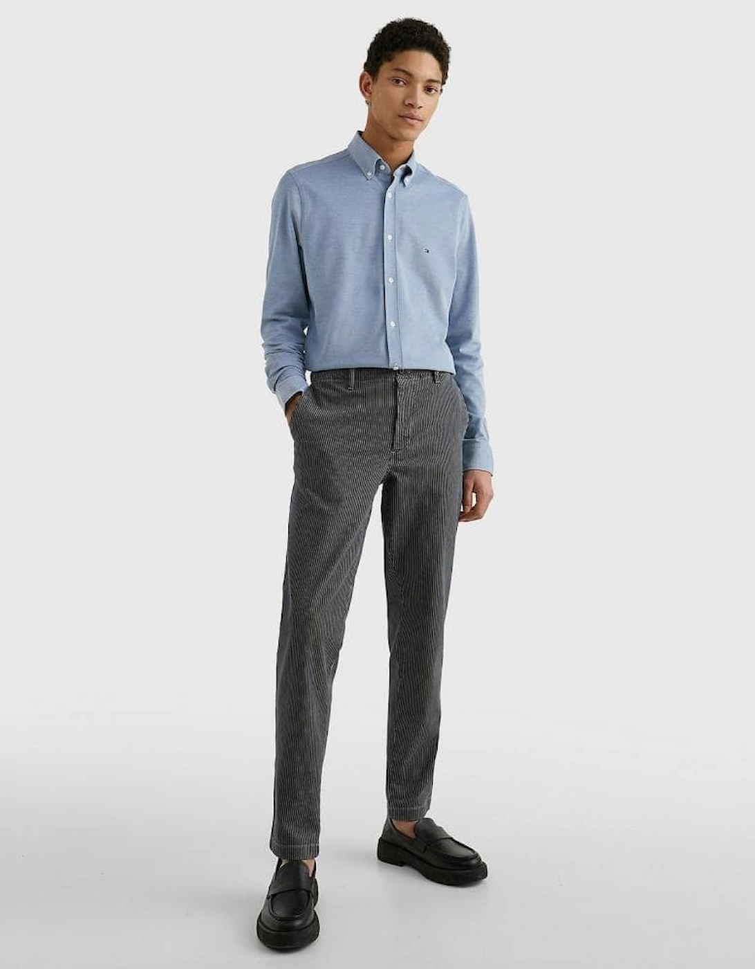1985 Knitted Long Sleeve Mens Slim Fit Shirt