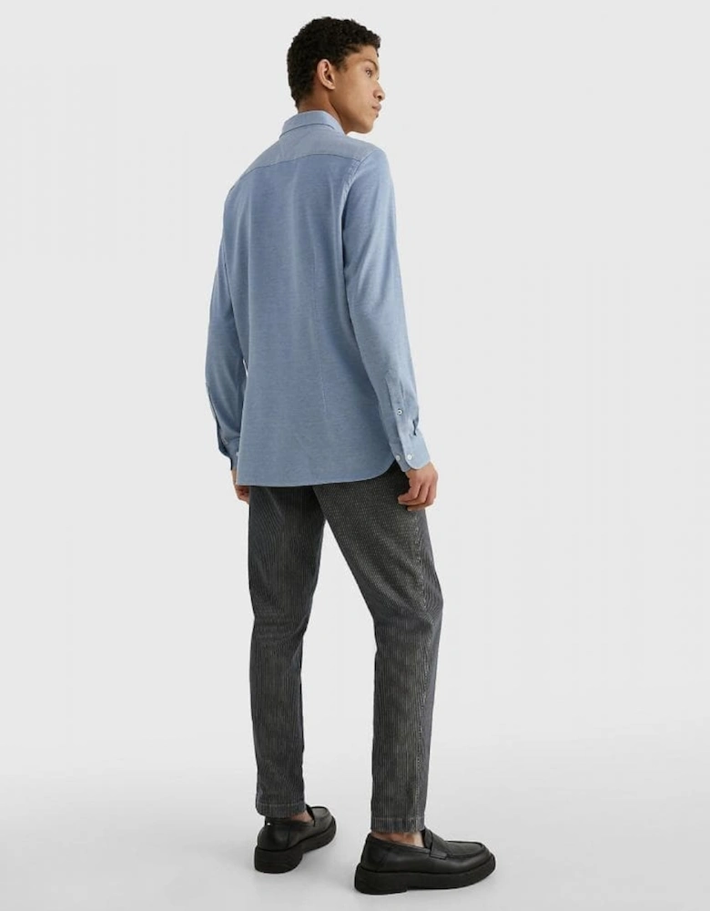 1985 Knitted Long Sleeve Mens Slim Fit Shirt