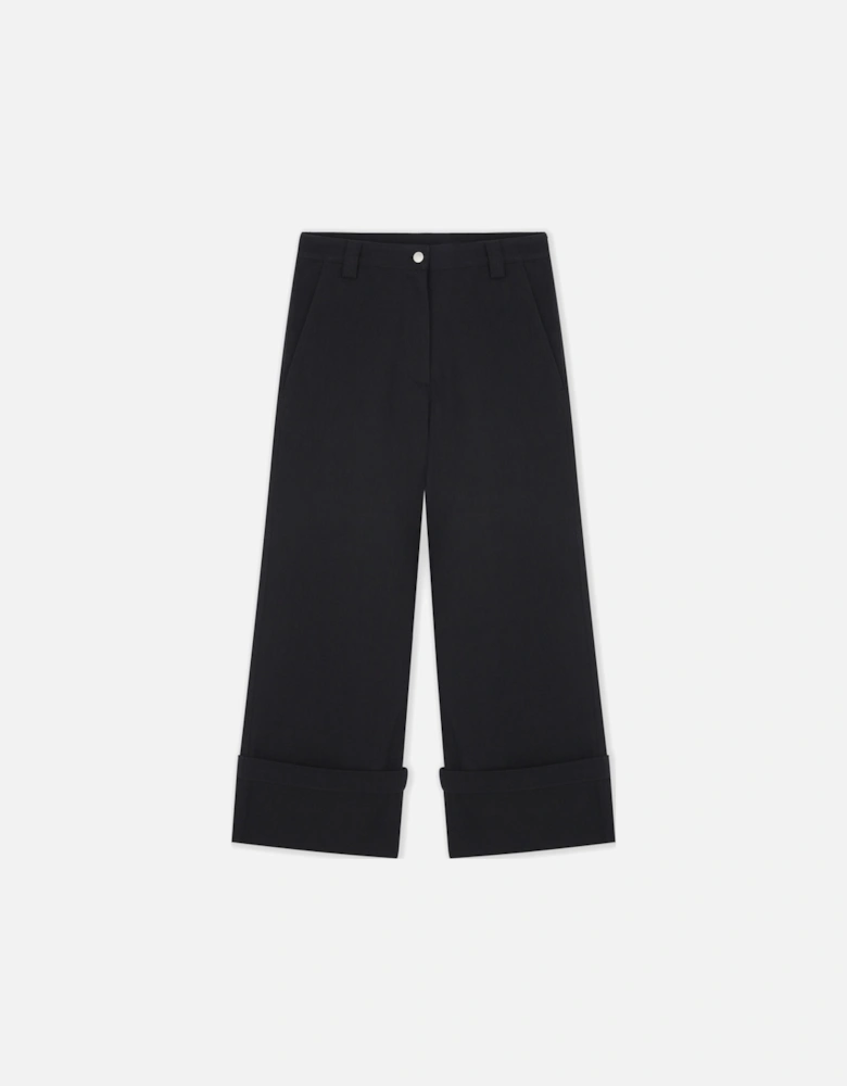 Womens Crop Trousers Black