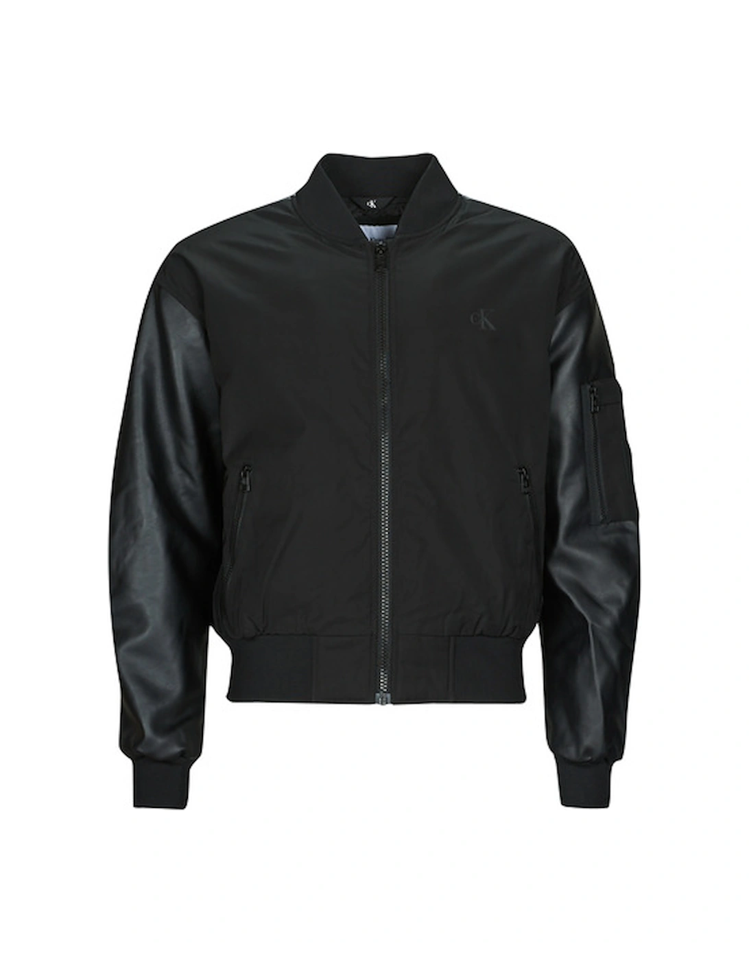 FAUX LEATHER BOMBER JACKET