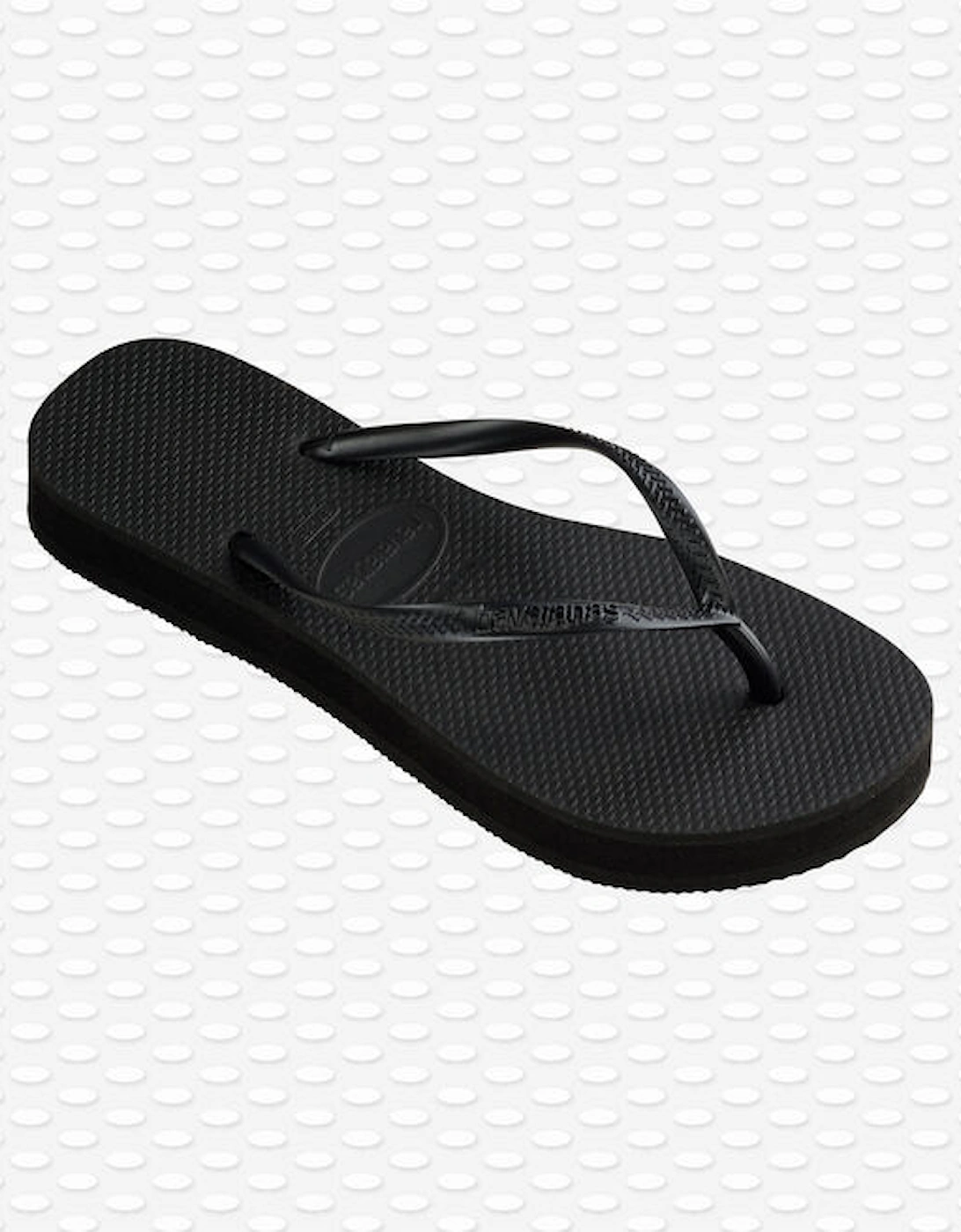 Women's Slim Flatform Flip Flops Black