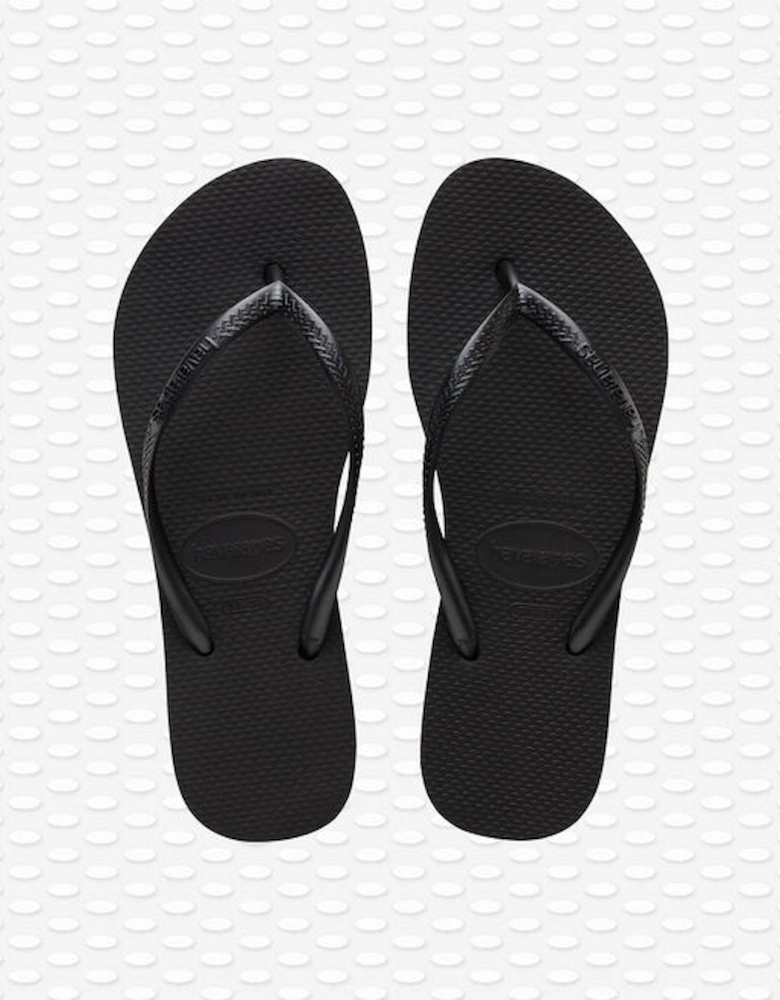 Women's Slim Flatform Flip Flops Black