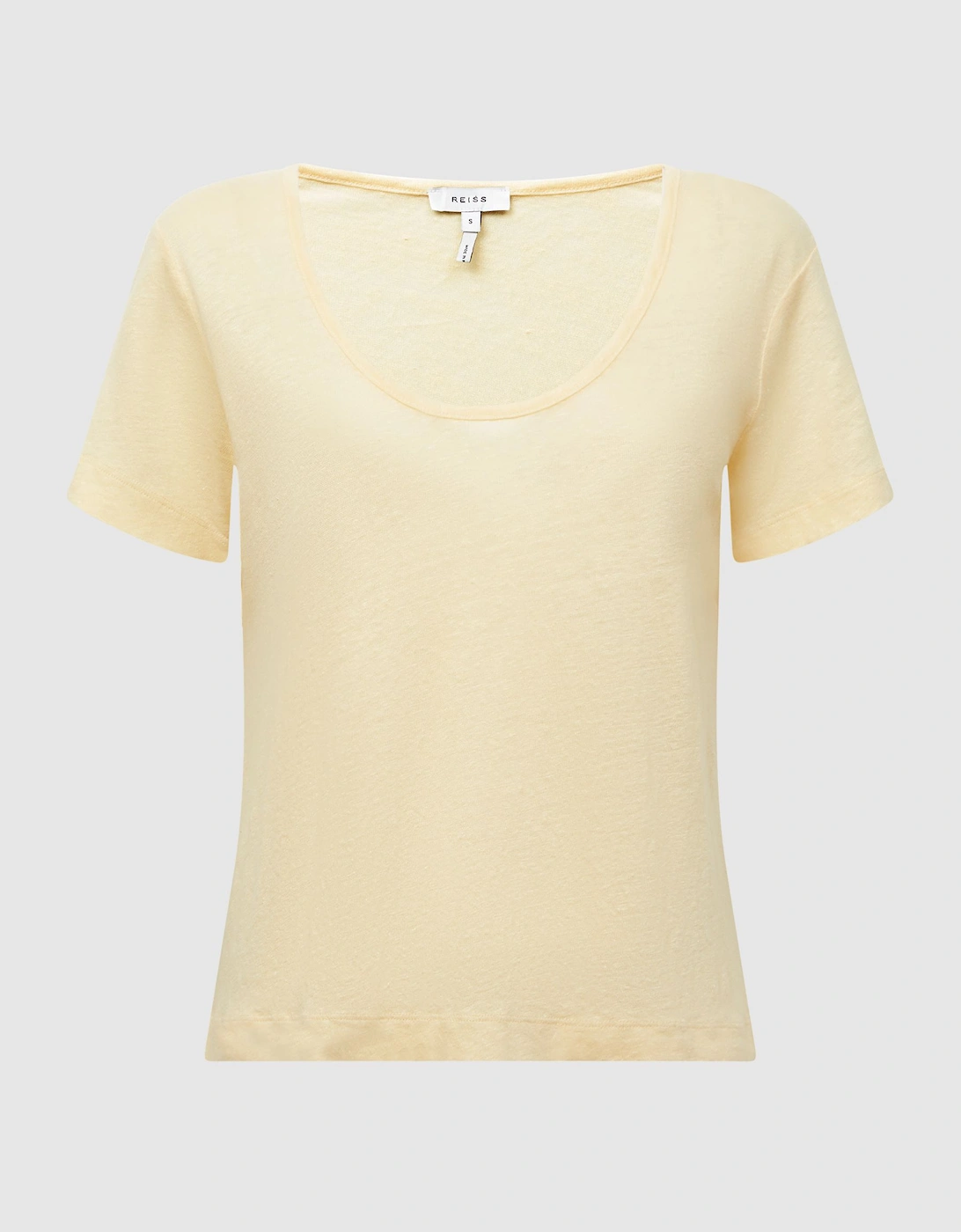 Linen Scoop Neck T-Shirt, 2 of 1
