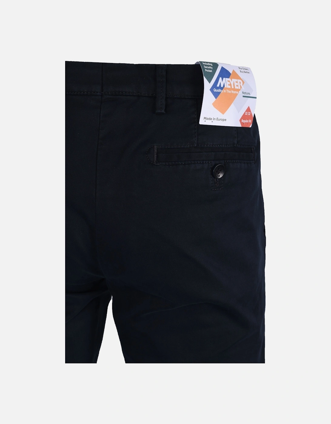 Roma Cotton Chino Straight Fit Trousers Navy, 6 of 5