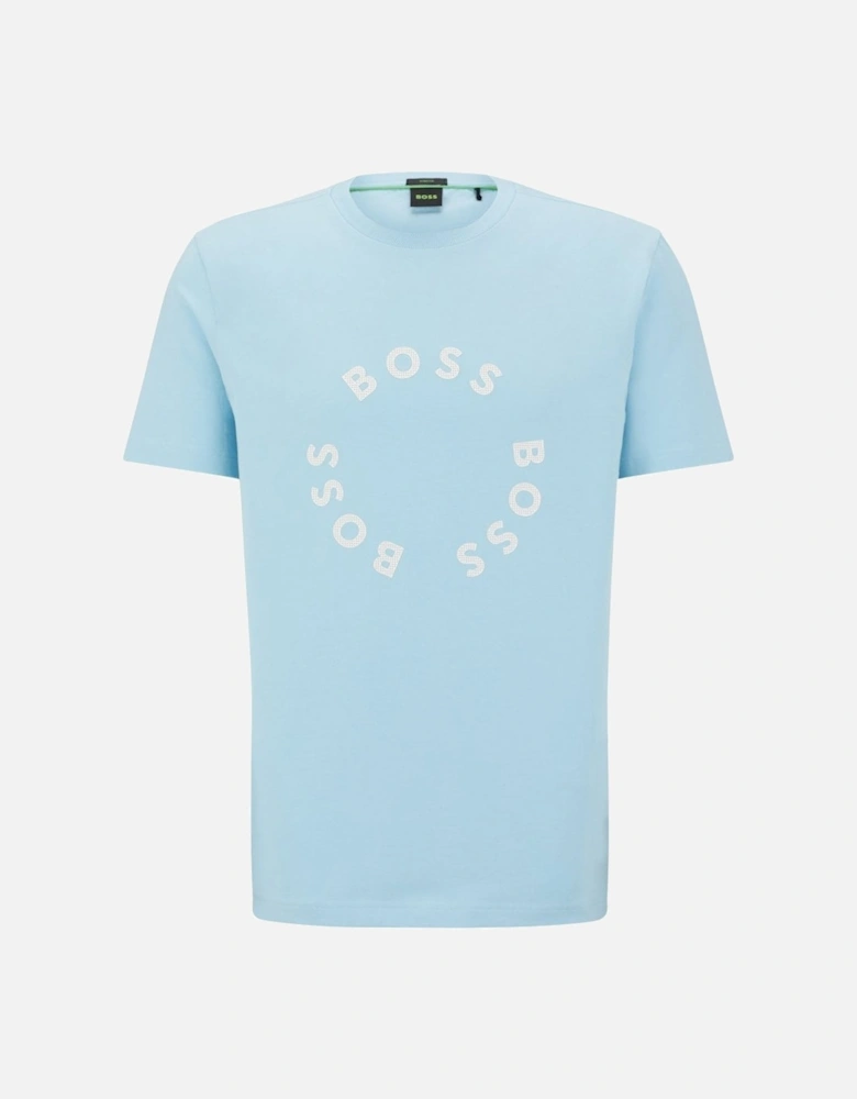 Men's Tee 4 Stretch Cotton Light/ Pastel Blue T-Shirt.