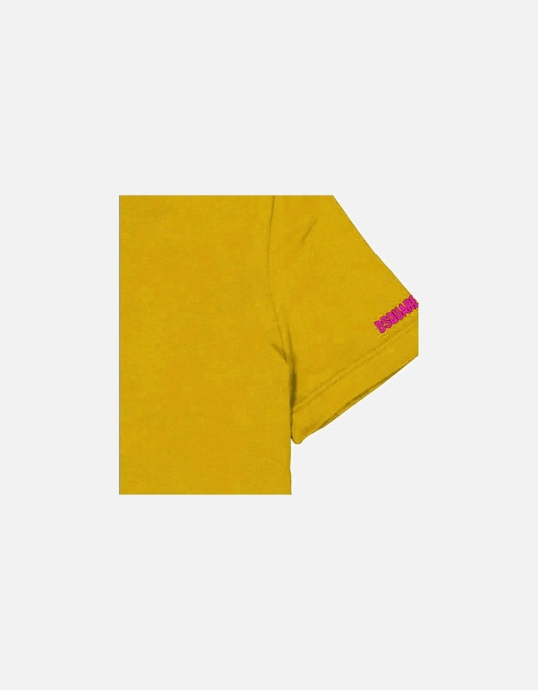Cotton Print Logo Yellow T-Shirt