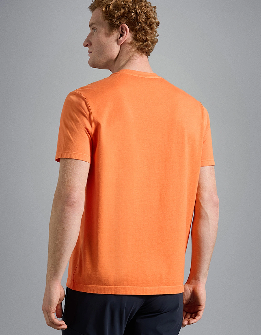 Men's Garment Dyed Cotton T-Shirt with Iconic Badge