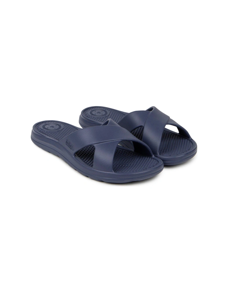 Ladies Solbounce Cross Slide Sandals - Navy