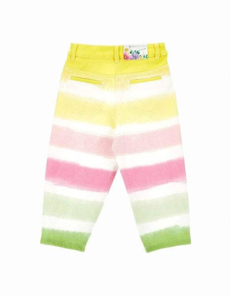 Girls Multi Stripe Cotton Jeans