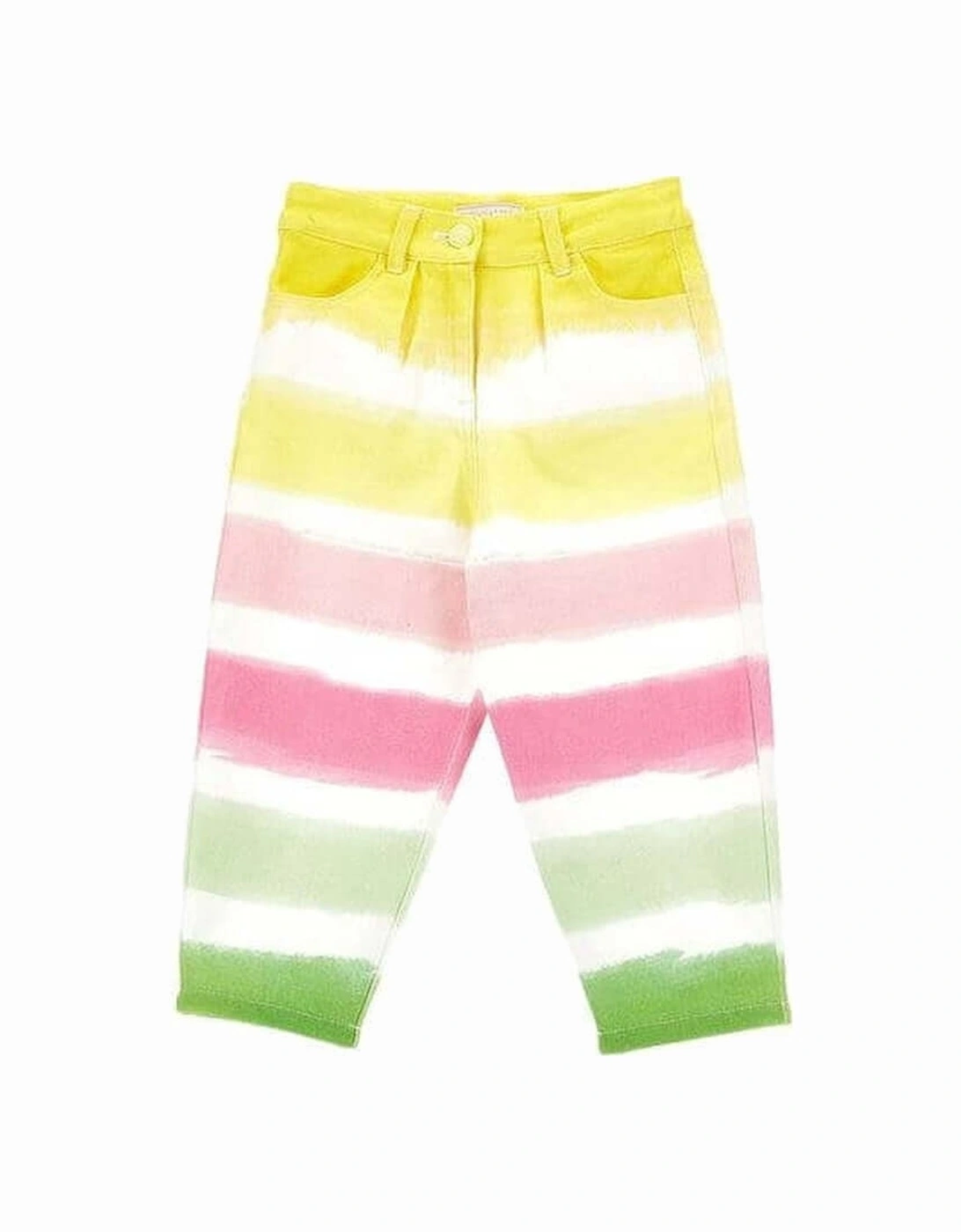 Girls Multi Stripe Cotton Jeans, 4 of 3