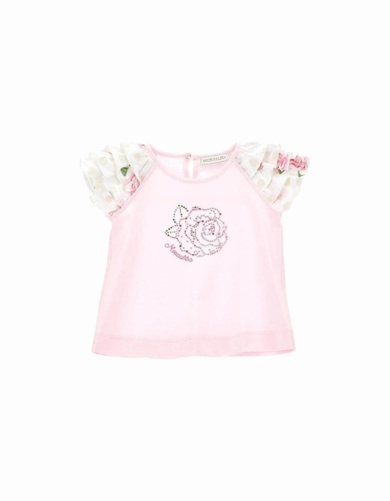 Baby Girls Pink Rose T-Shirt