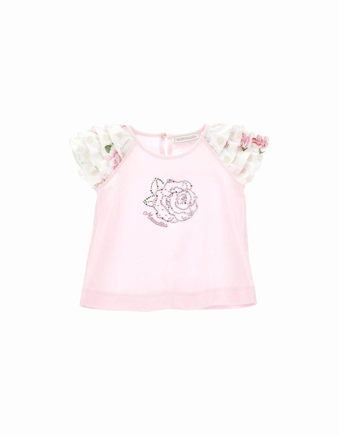Baby Girls Pink Rose T-Shirt, 4 of 3