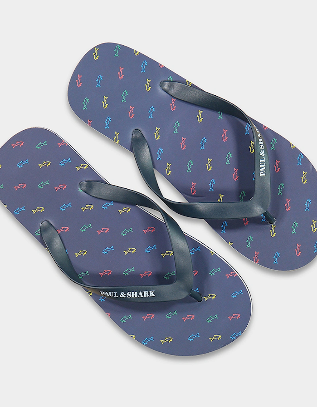 Men's Repeat Shark Logo Flip Flops, 4 of 3