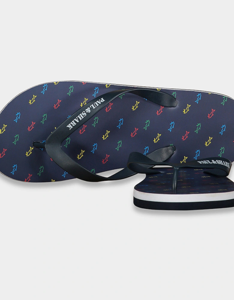 Men's Repeat Shark Logo Flip Flops