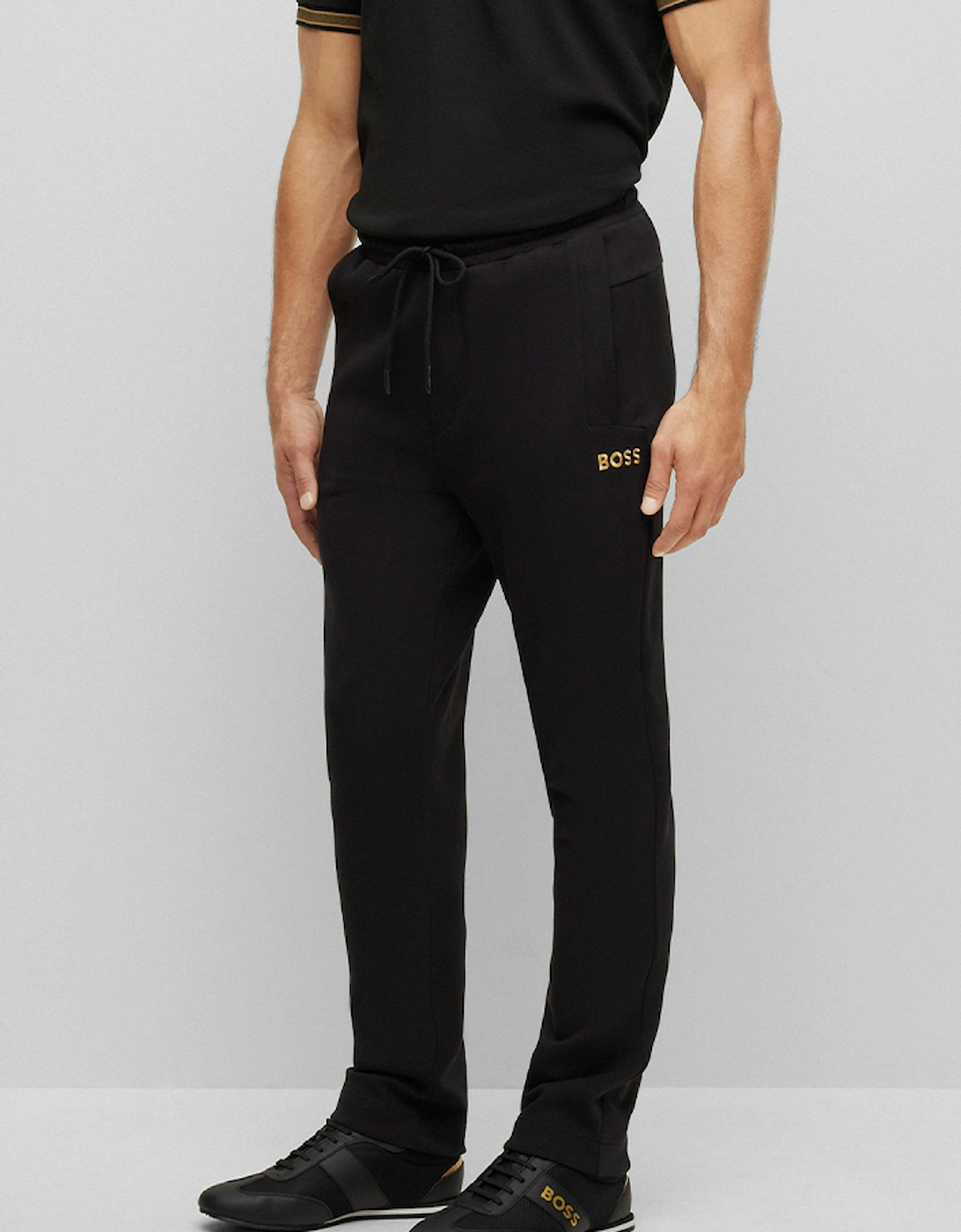 Men's Cotton-Blend Tracksuit Bottoms with Contrast Logo, 5 of 4