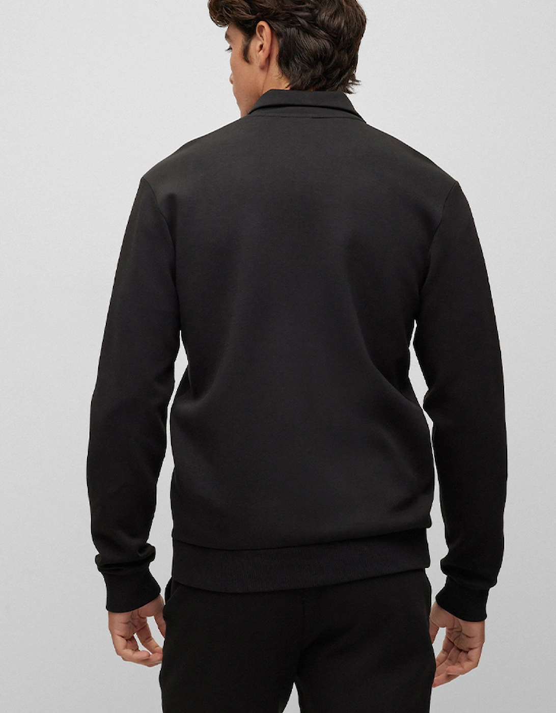 Men's Cotton-Blend Zip-Up Sweatshirt with Embroidered Logo