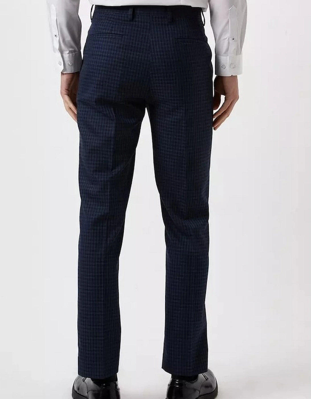 Mens Small Scale Check Slim Suit Trousers