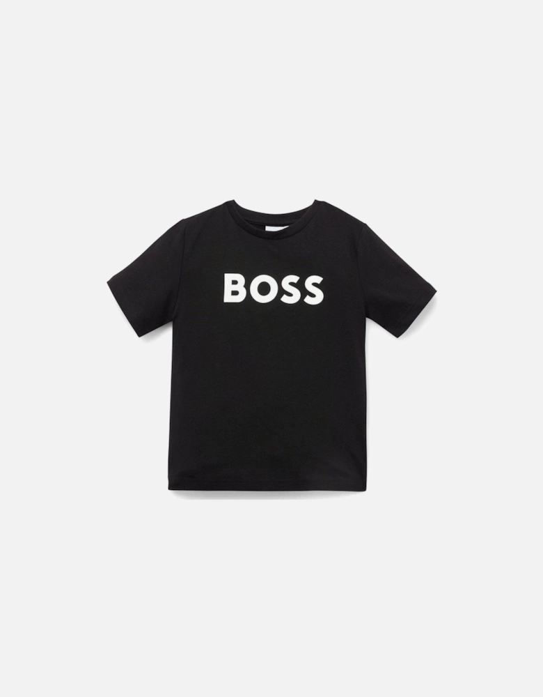 Boy's Black Bold Logo T-shirt.