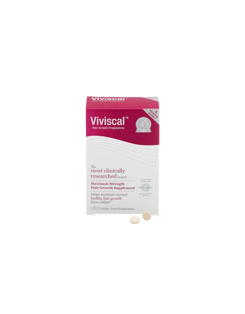 Biotin and Zinc Hair Supplement Tablets for Women - 180 Tablets (3 Month Supply) - Viviscal