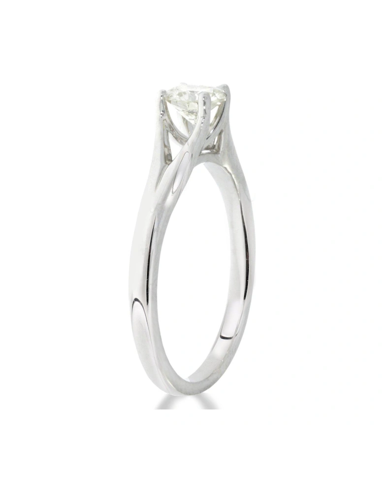 9ct White Gold 1/3 Carat Diamond Solitaire Ring with Tapered Shoulders