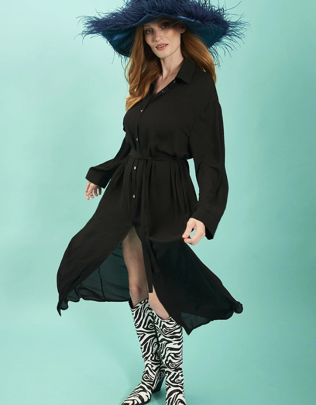 Black Silk Blend Maxi Shirt Dress, 5 of 4