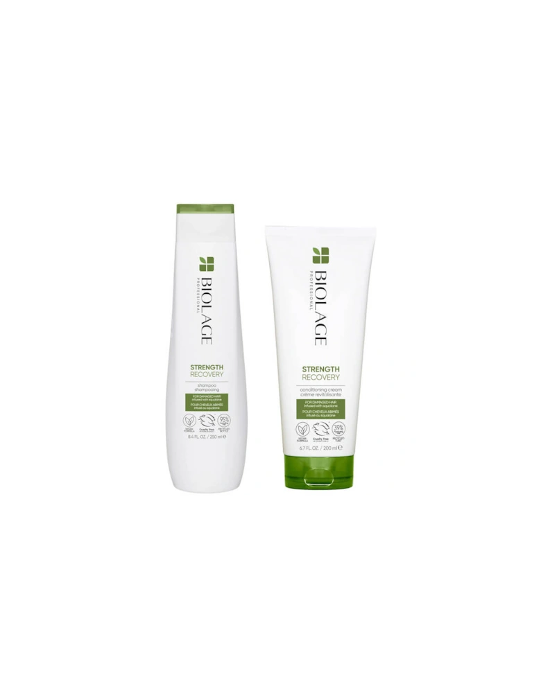 Professional Strength Recovery Vegan Cleansing Shampoo and Conditioner Duo for Damaged Hair