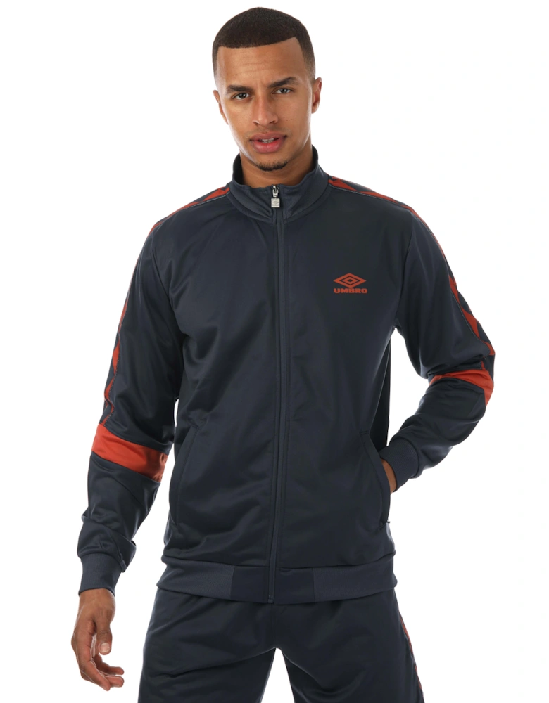 Mens Diamond Taped Tricot Track Top