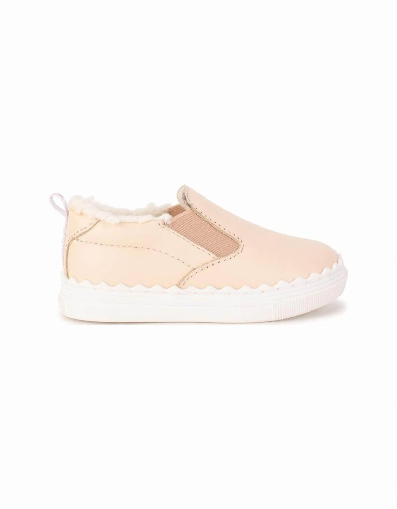 Baby Girls Pink Slip On Trainers