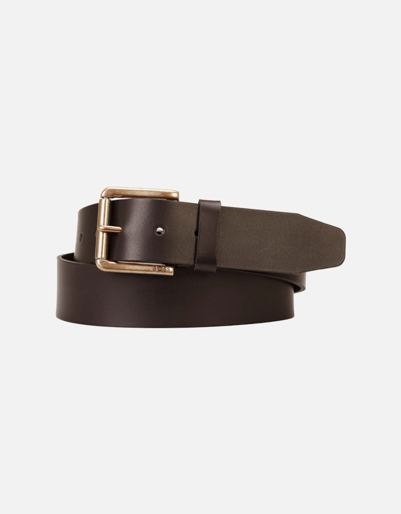 Boss Black Joris -sz40 Leather Belt Dark Brown