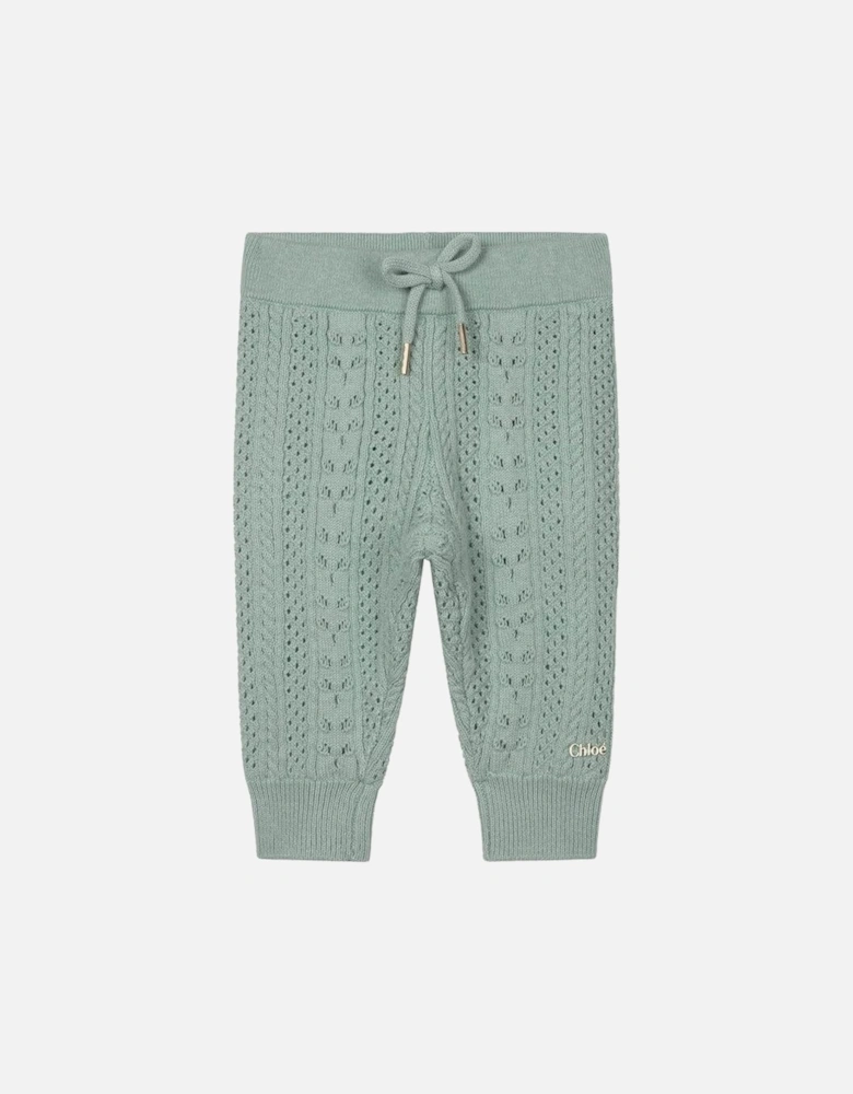 Baby Girls Green Knitted Trousers