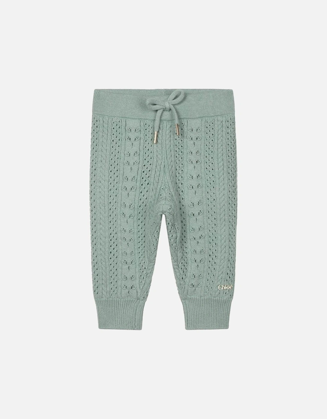 Baby Girls Green Knitted Trousers, 3 of 2