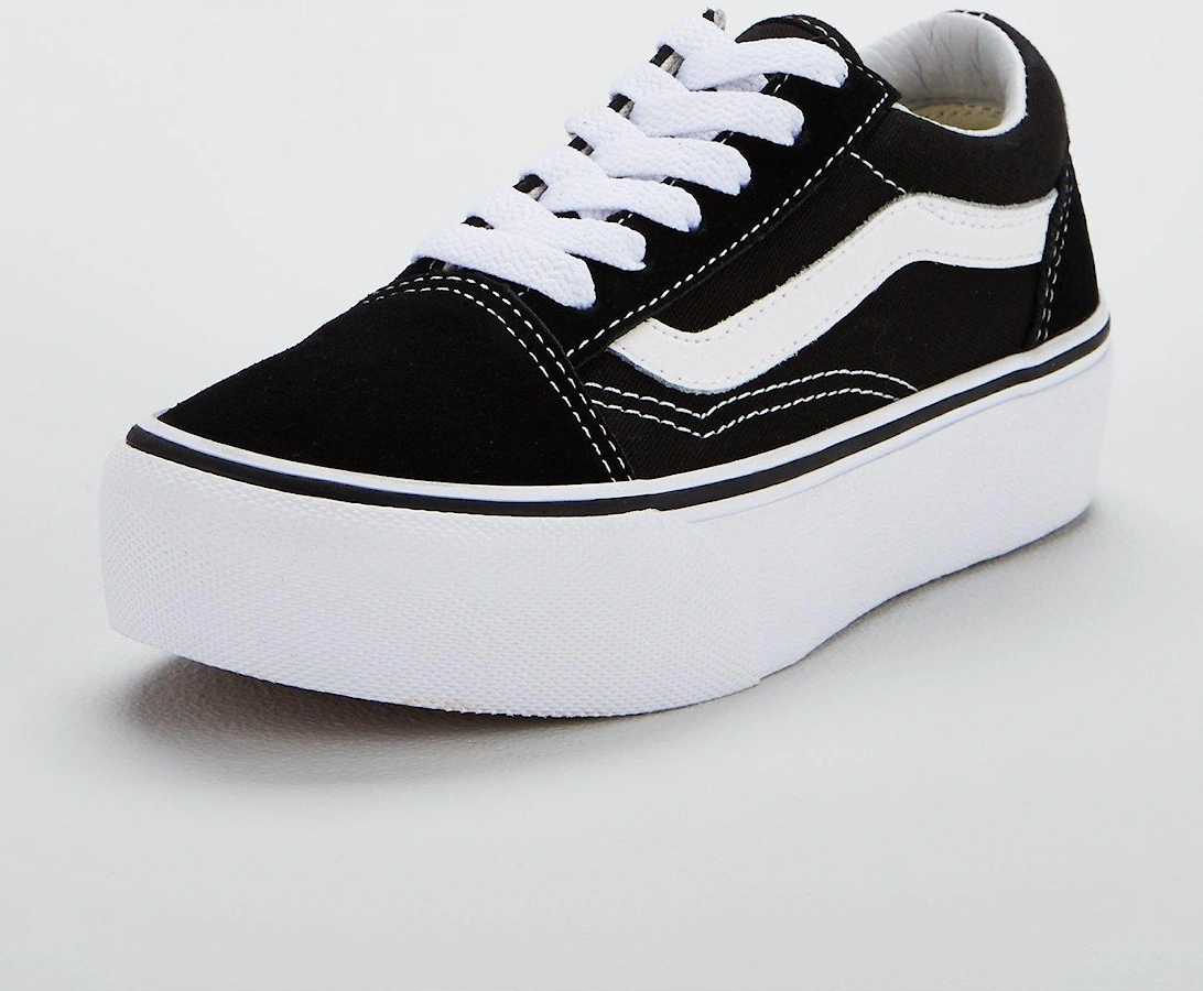 Childrens Girl Trainers-Black/White, 3 of 2