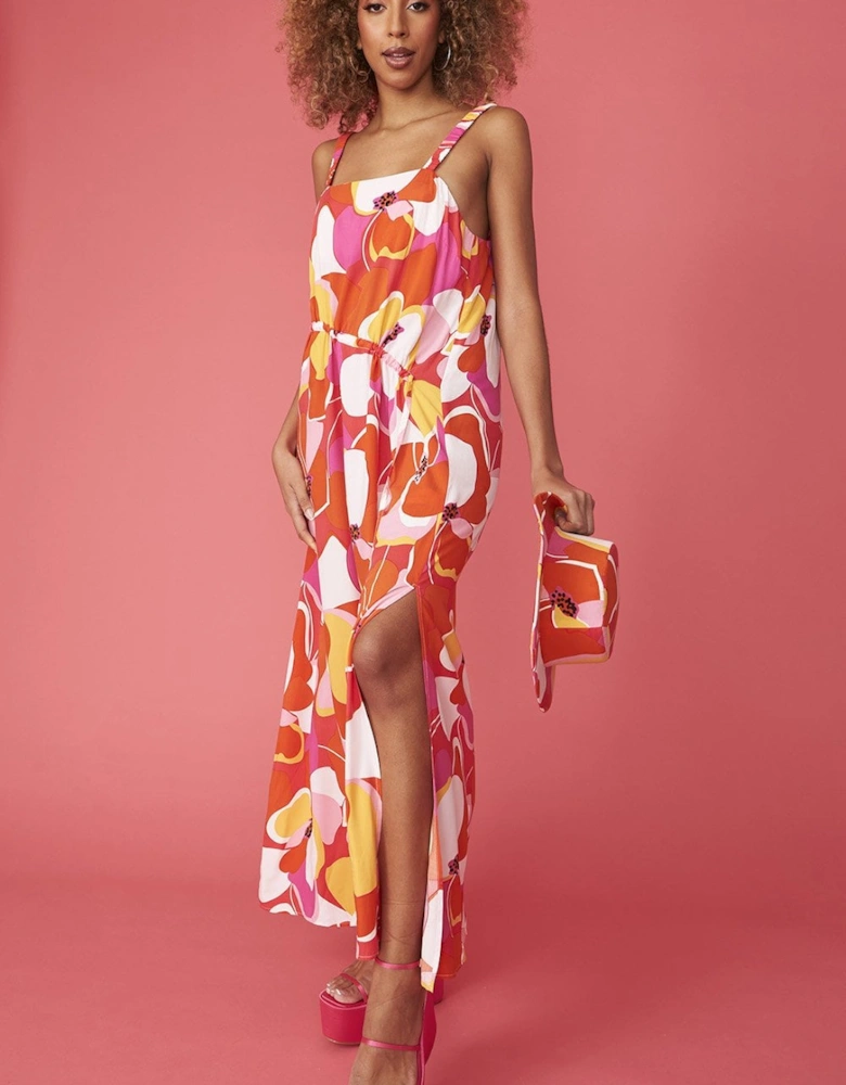 Florence Floral Maxi Dress with High Split