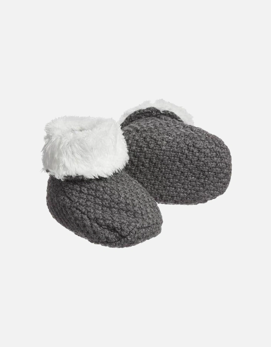 Charcoal Grey Knitted Baby Booties, 2 of 1