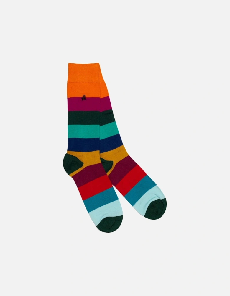 Bamboo Socks Multi Stripe Block