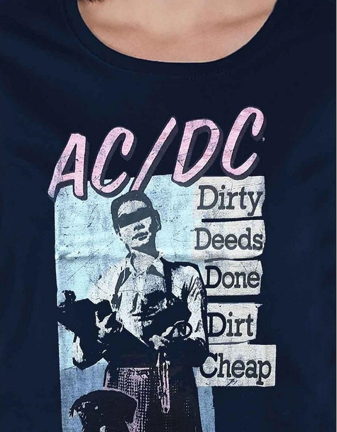 Womens/Ladies Dirty Deeds Done Dirt Cheap Vintage T-Shirt