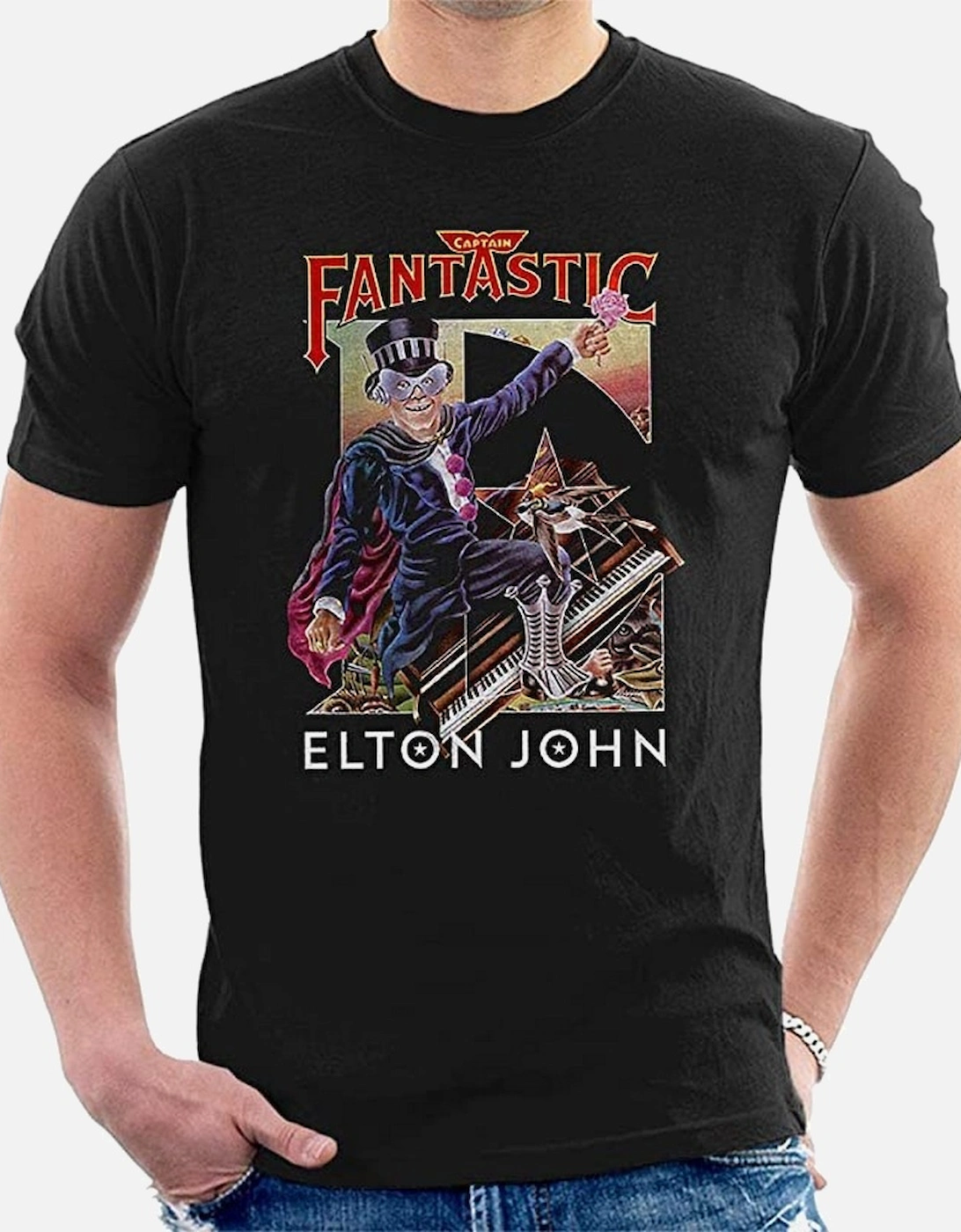 Elton John Unisex Adult Captain Fantastic T-Shirt, 2 of 1